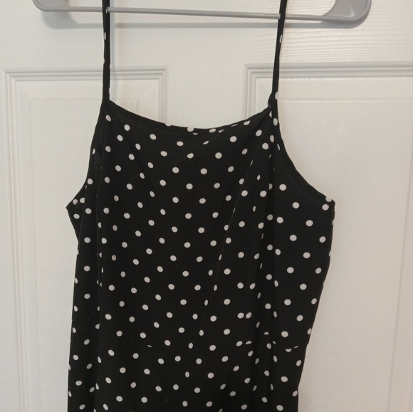 Shein Curve Women's 1XL Long Jumpsuit Polka Dot Spaghetti Straps Zipper … - Picture 3 of 10
